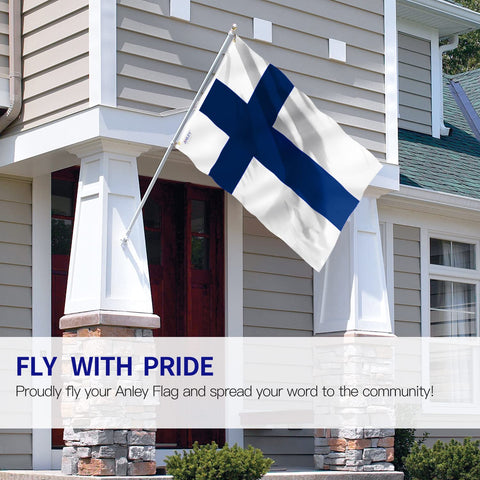 Anley Finland flag 3x5 with canvas header for durability