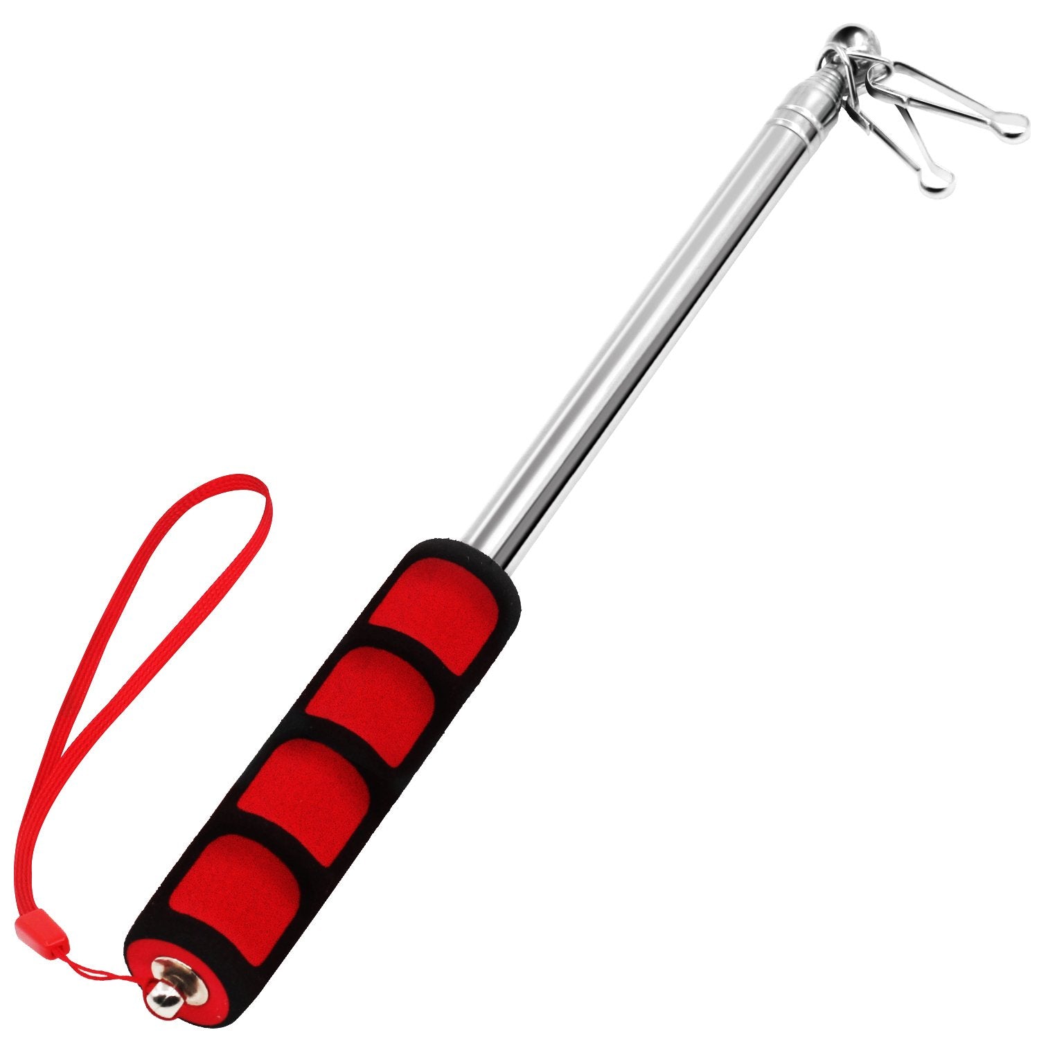 Anley five feet red telescopic flagpole extended for high visibility outdoors