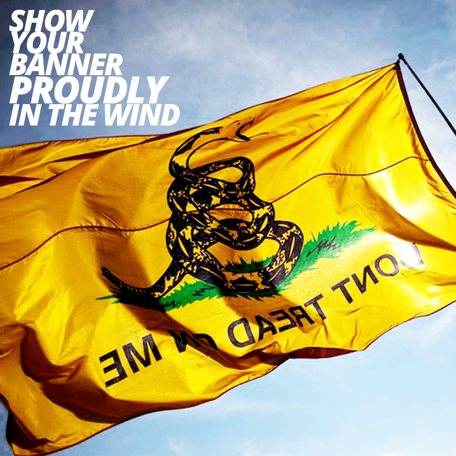 Anley flag highlighting double-stitched edge on durable polyester