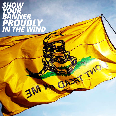 Anley flag highlighting double-stitched edge on durable polyester