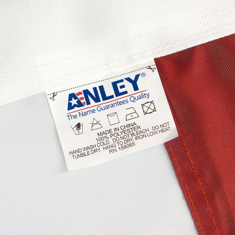 Anley 18x12.5 inch flag easy to display on garden poles.