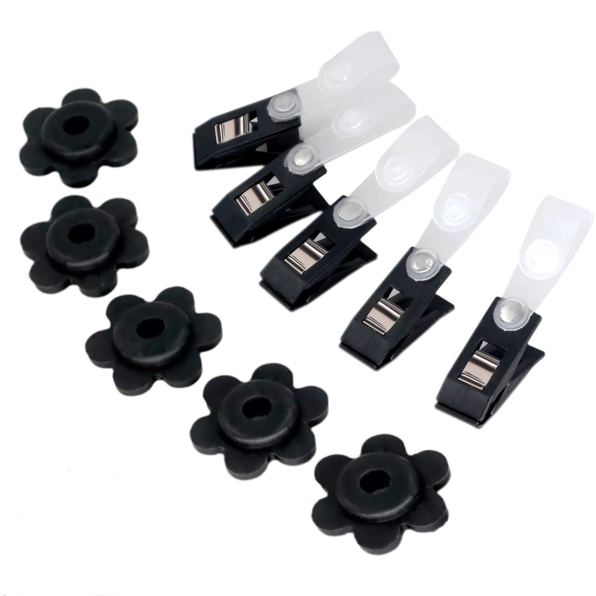 Anley flag stoppers center hole fits 0.3 inch stands for secure garden flags.