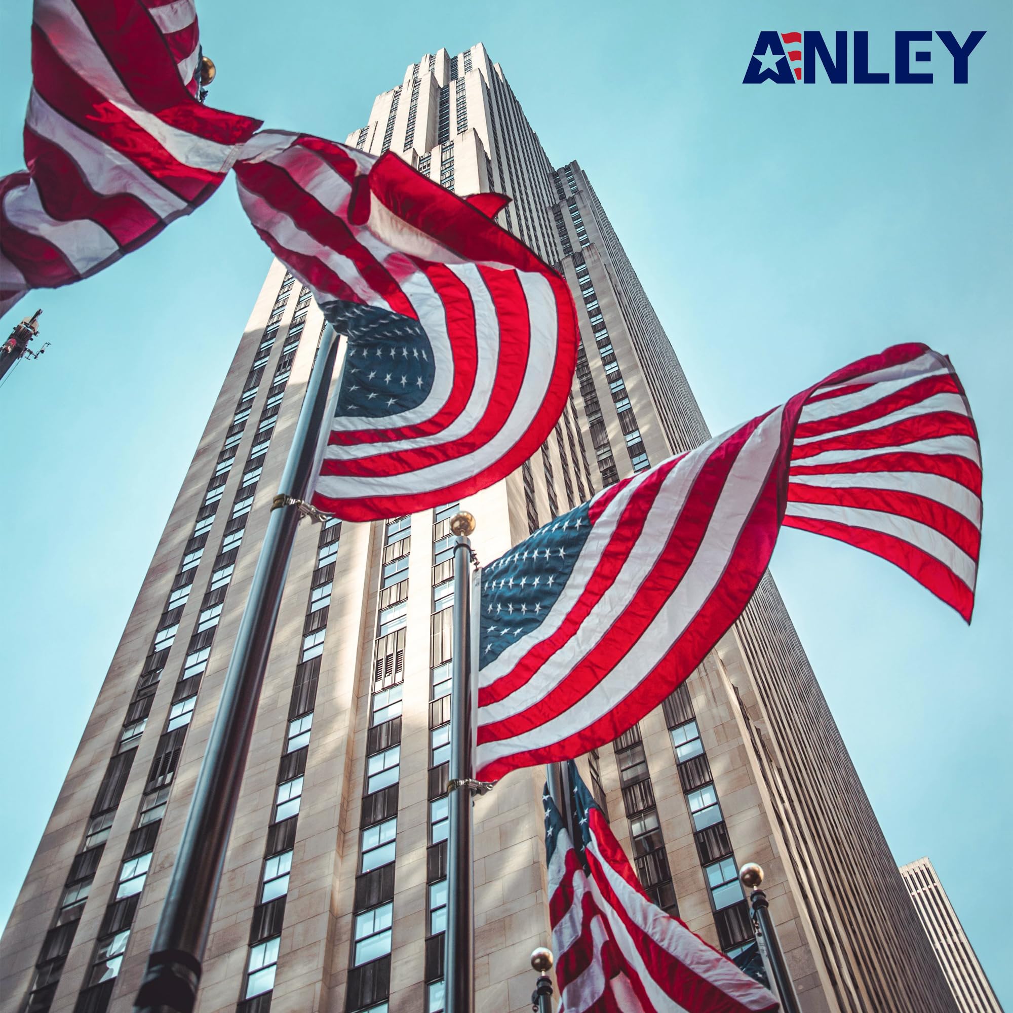 Anley stainless steel flagpole clamp resists rust for long-lasting mounting.