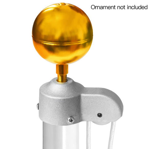 Anley flagpole truck with three inset screws for secure pole mounting.