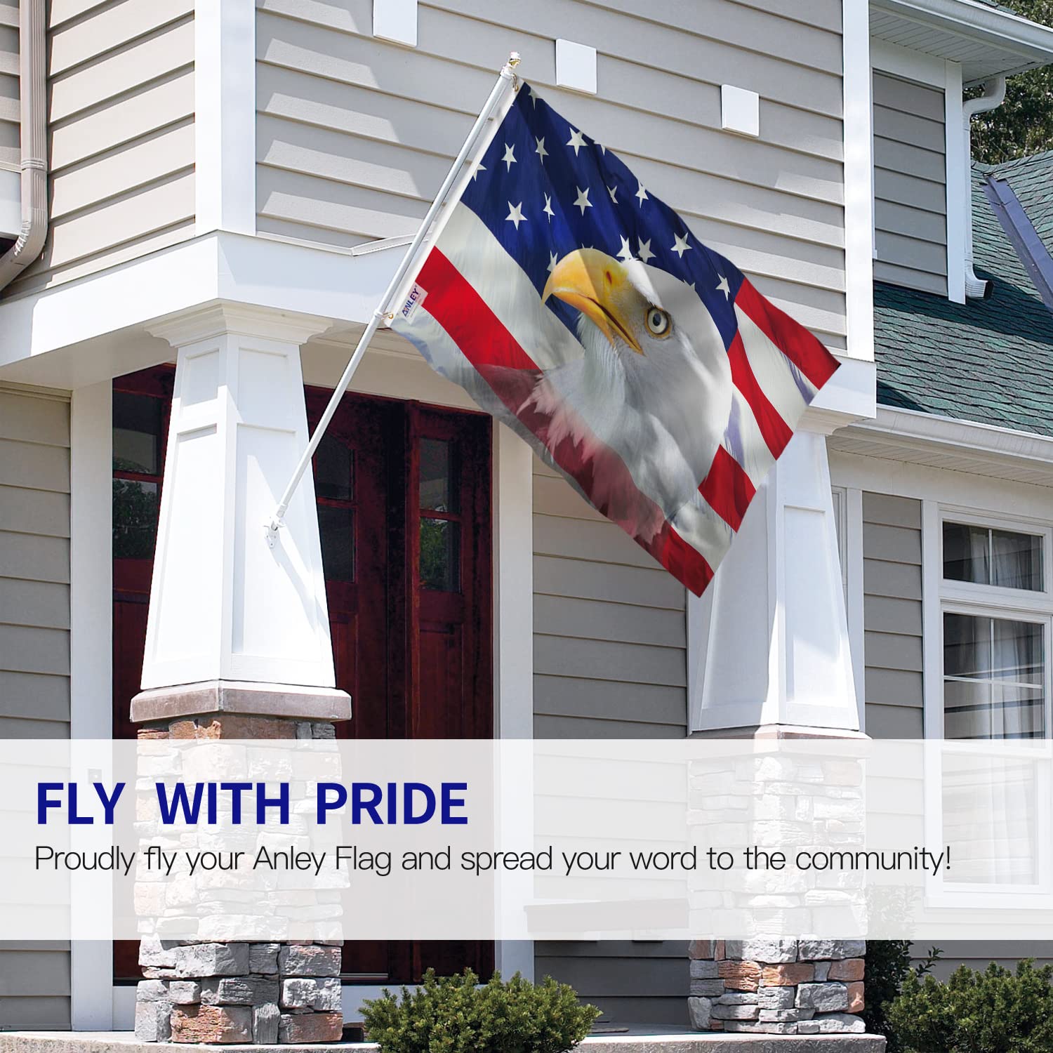 Anley Fly Breeze 3x5 flag with brass grommets for easy hanging outdoors.