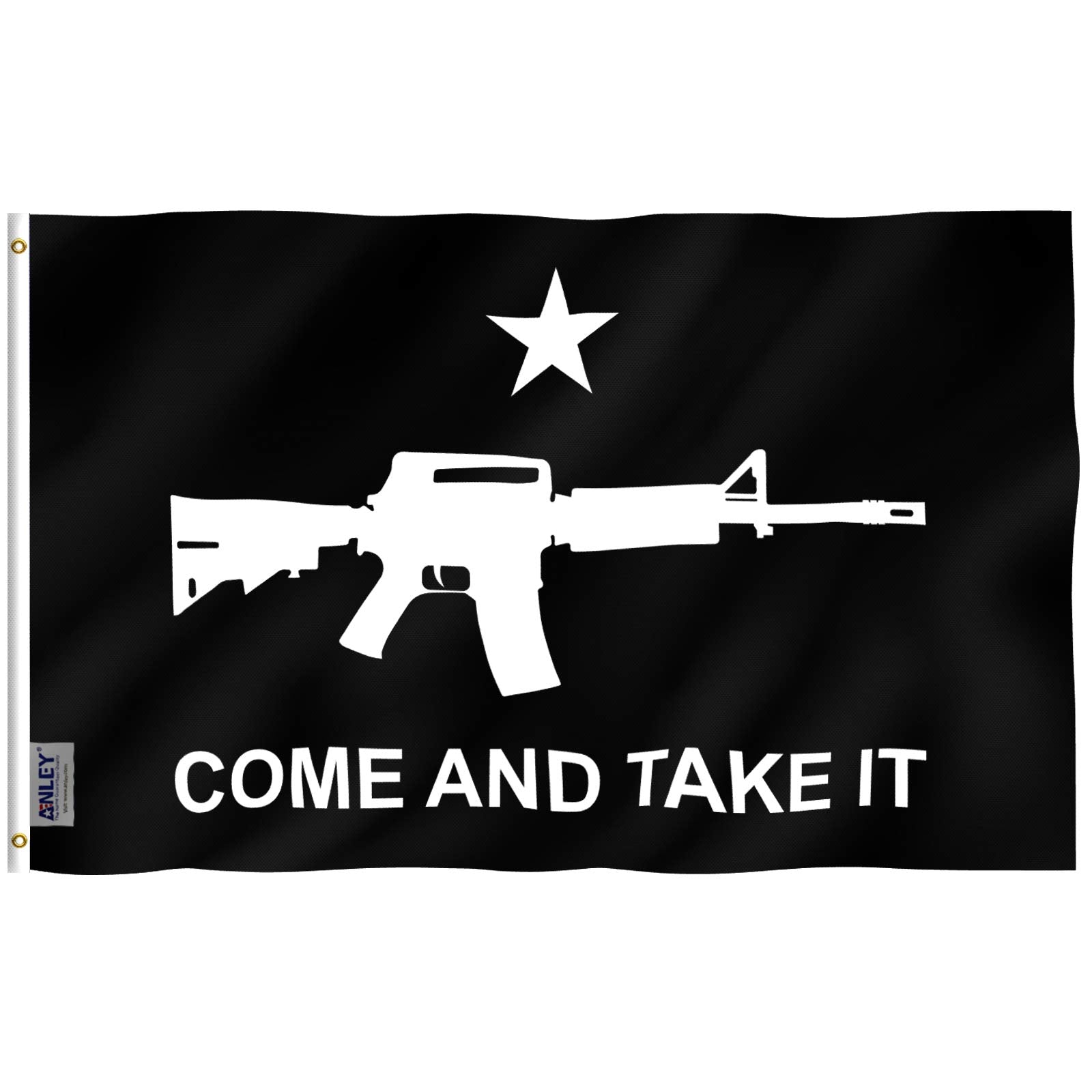 Anley Fly Breeze flag with canvas header provides sturdy outdoor mounting.