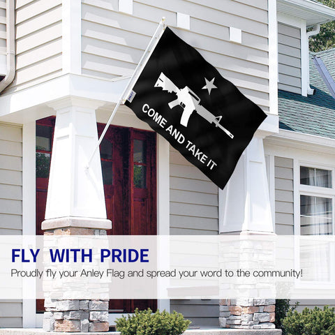 Anley Fly Breeze flag with double stitching resists wear in outdoor display.