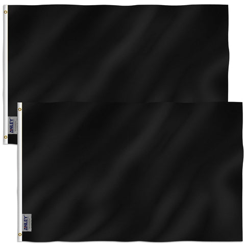 Anley Fly Breeze 3x5 solid black flag color vivid for outdoor display