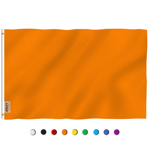 Anley Fly Breeze 3x5 orange flag front view shows vivid color for yard displays