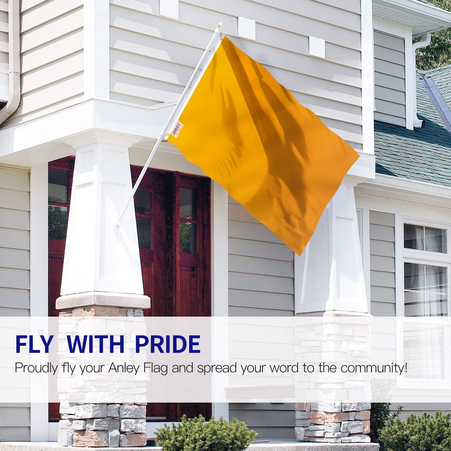 Anley Fly Breeze orange flag side view highlights lightweight design for easy setup