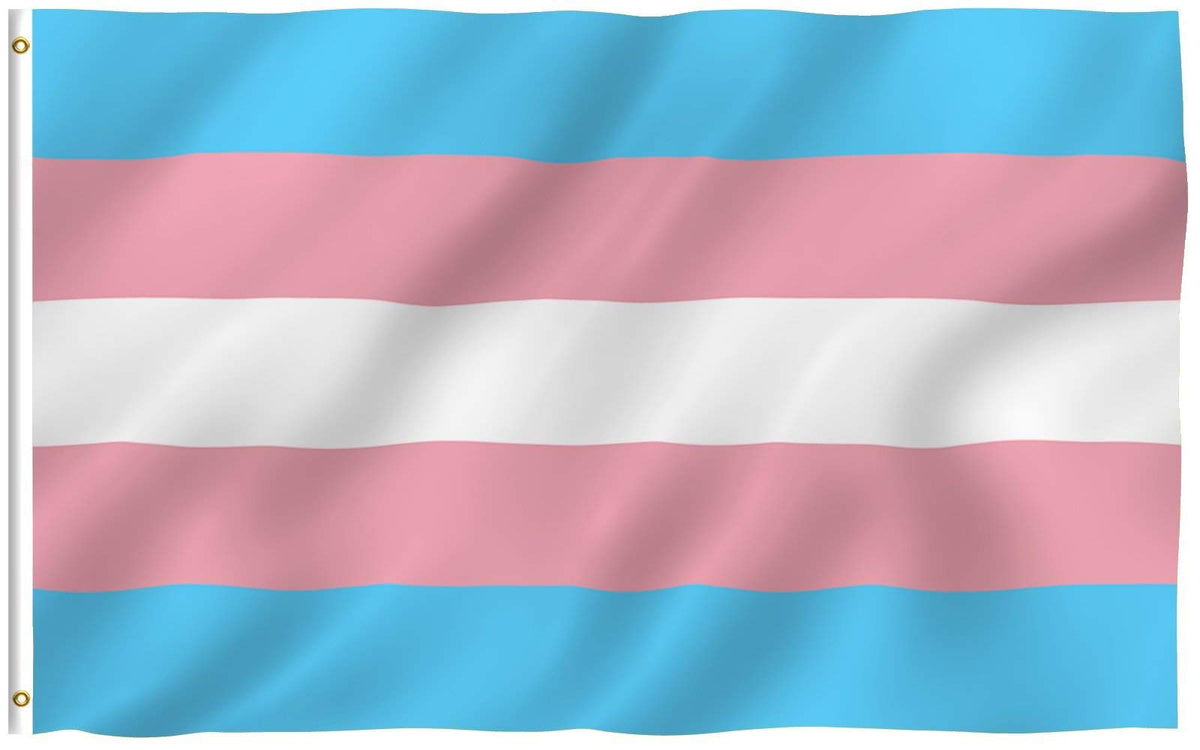 ANLEY Fly Breeze 3x5ft transgender flag with brass grommets for durable outdoor display.