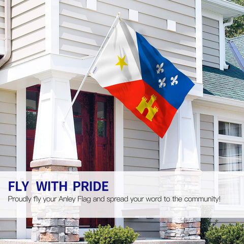 Anley Fly Breeze Acadiana flag fade-proof colors in bright sun