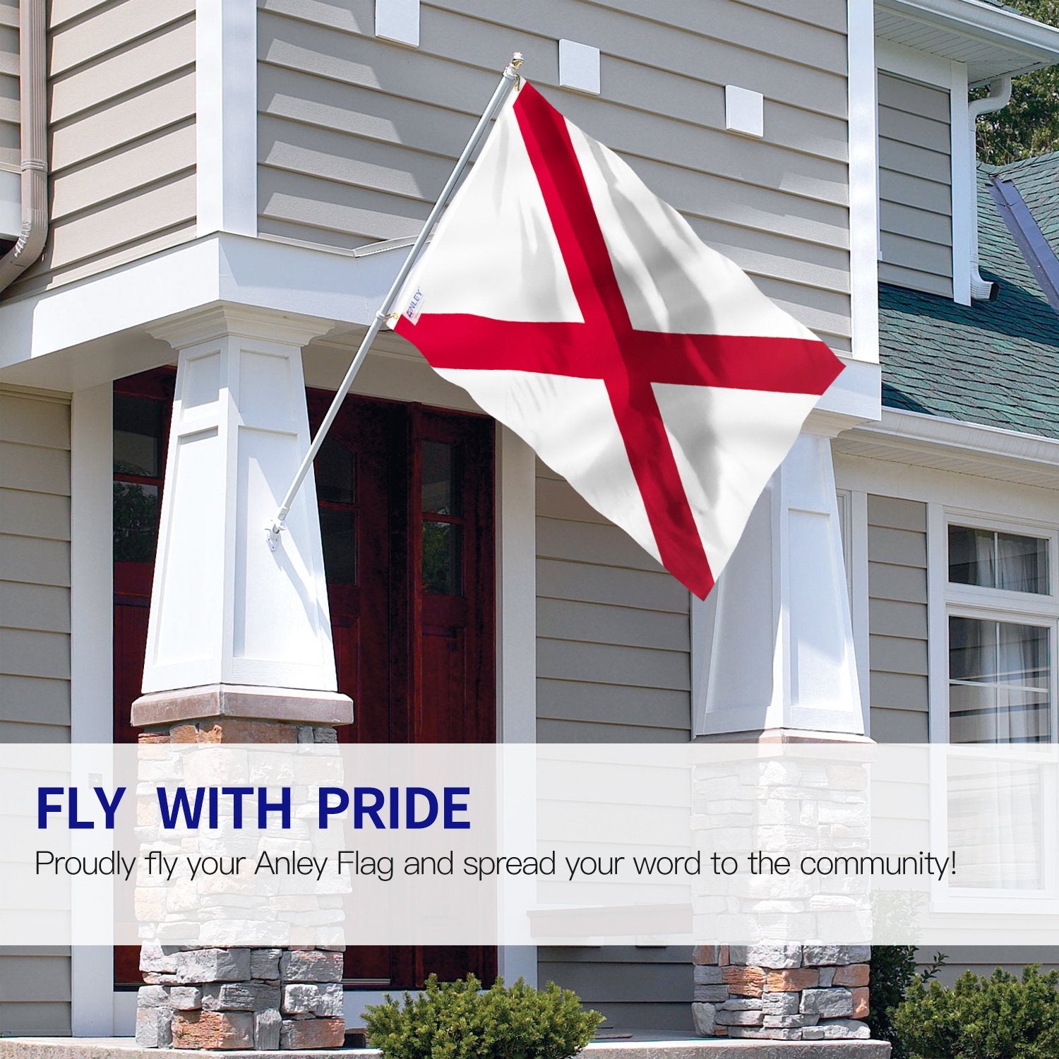 Anley Fly Breeze Alabama flag color close-up for outdoor use.