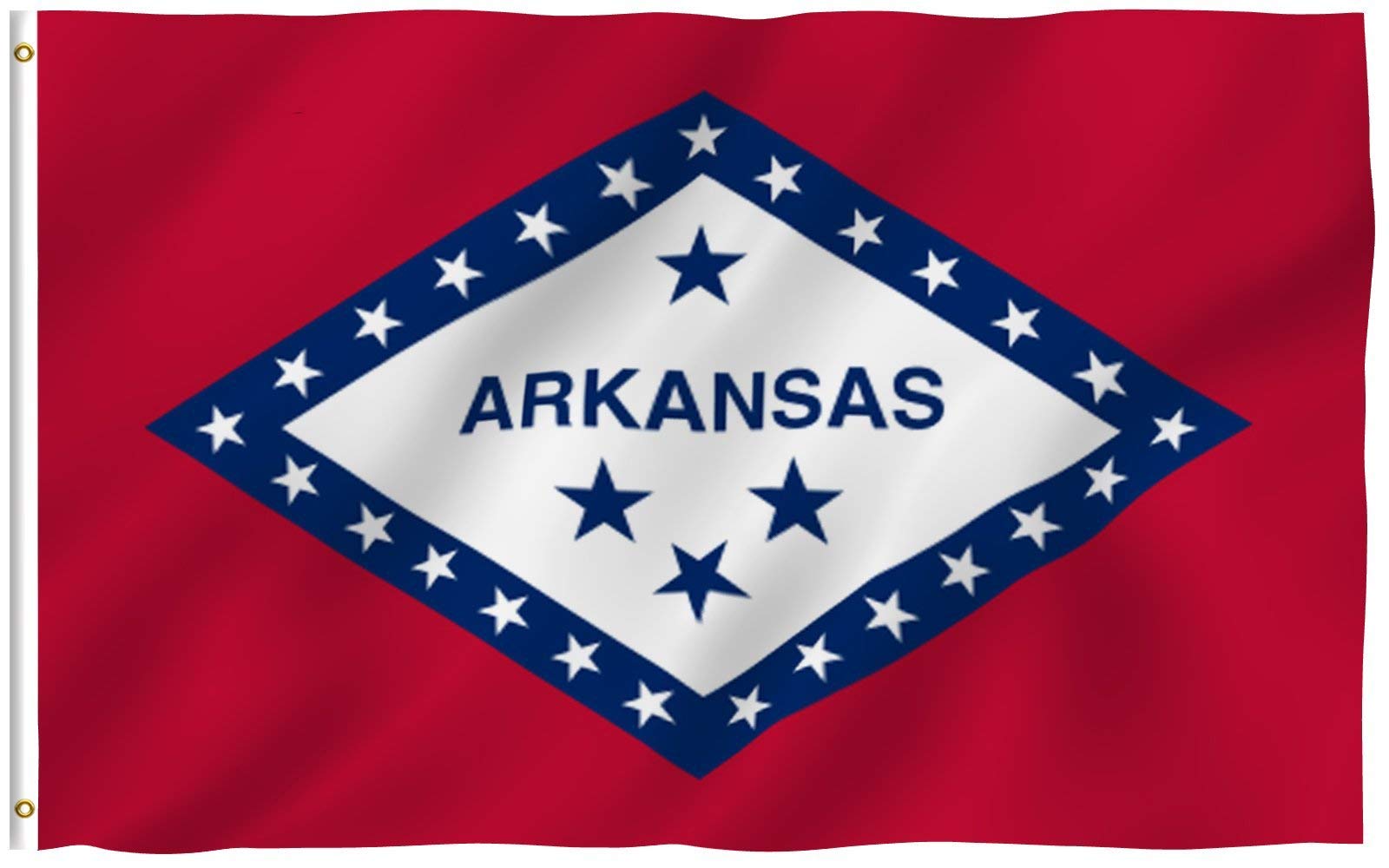 ANLEY Fly Breeze Arkansas flag on porch with fade resistant color for outdoor display
