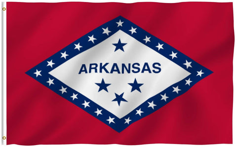 ANLEY Fly Breeze Arkansas flag on porch with fade resistant color for outdoor display