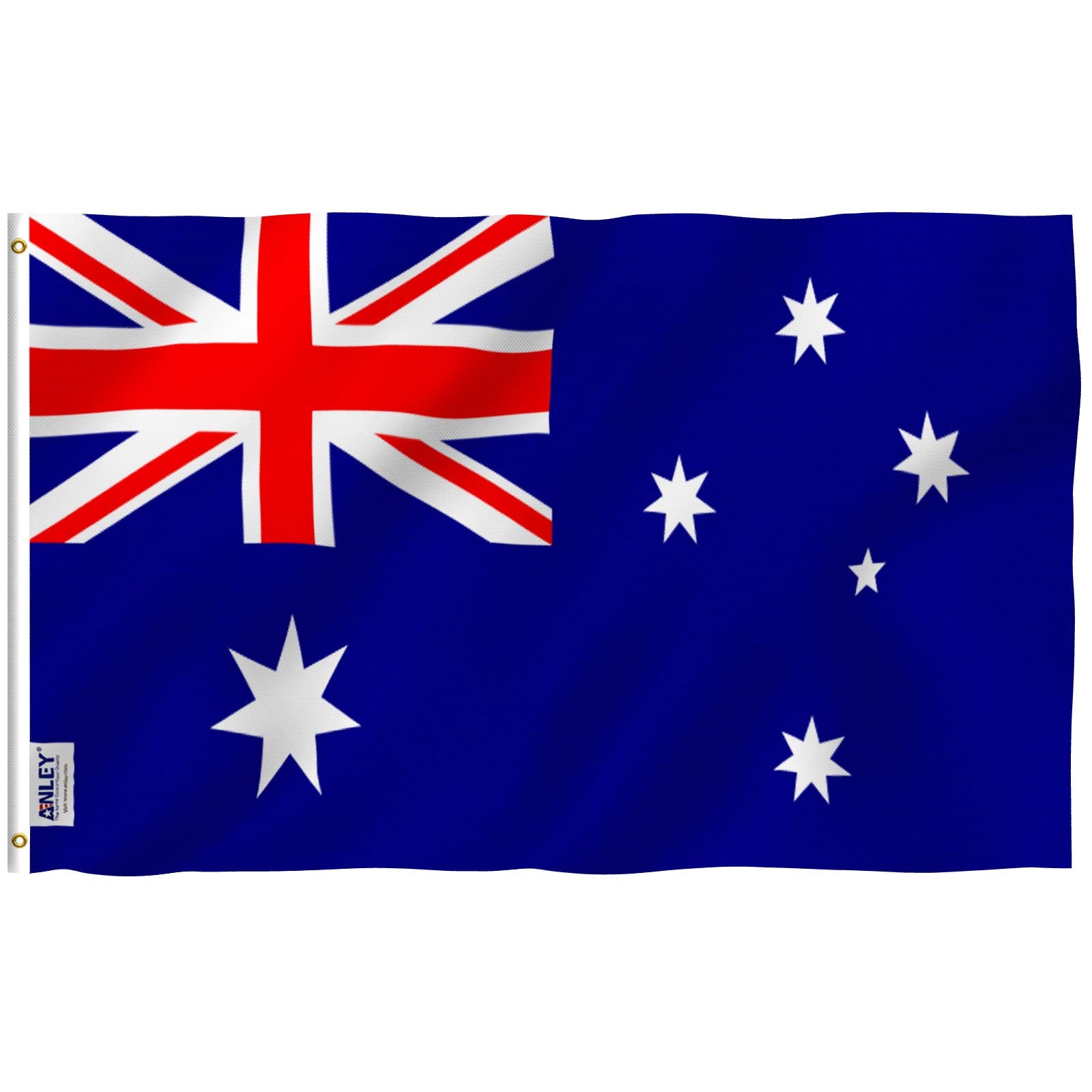 Anley Fly Breeze Australia flag front view with vivid colors for outdoor display.