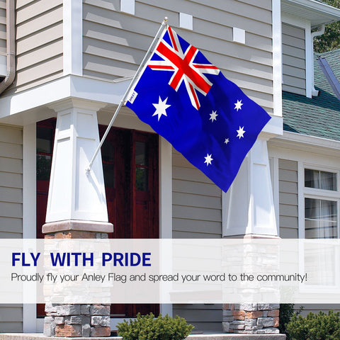 Anley Fly Breeze Australia flag side view in light wind.