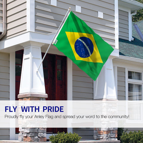 Anley Brazil flag showing double-stitched edge for durability outdoors