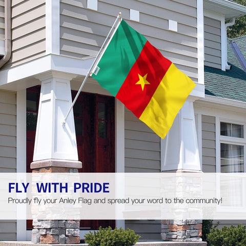 Anley Cameroon flag shows detailed stitching for durable outdoor use