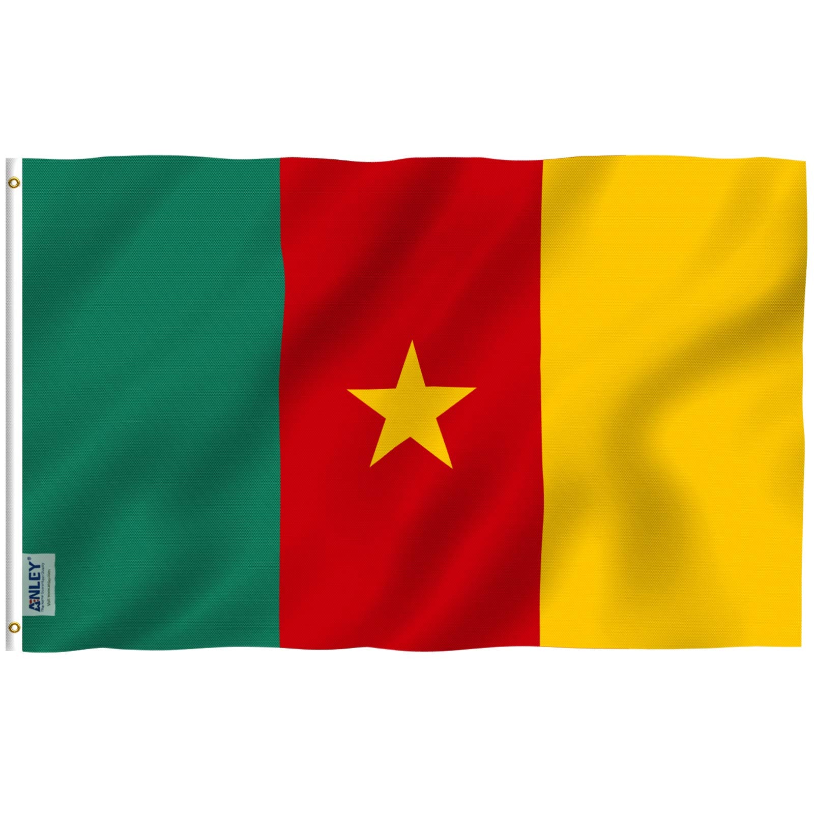 Anley Fly Breeze Cameroon flag waving in a light breeze for outdoor display