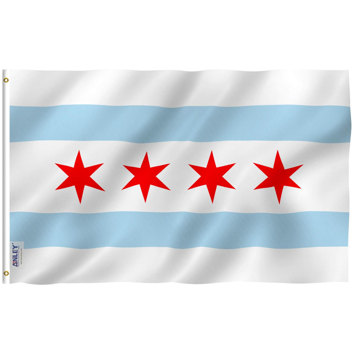 ANLEY Fly Breeze Chicago flag 3x5 outdoors with vivid colors