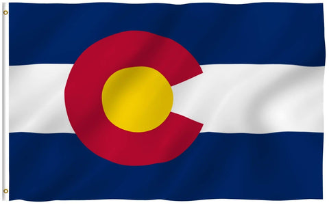 Anley Fly Breeze Colorado flag 3x5 showing vivid color for outdoor display.