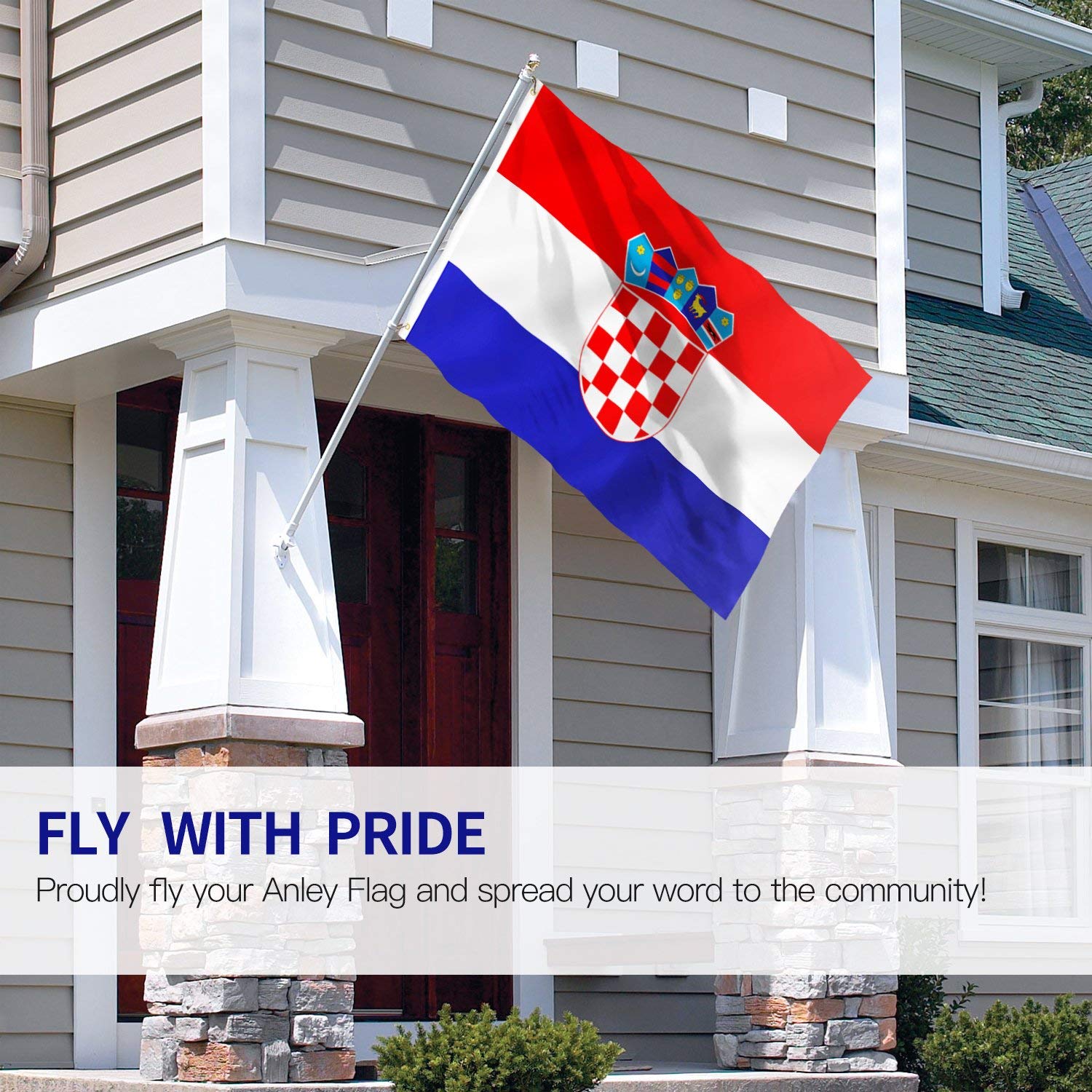 Anley Fly Breeze flag in mild breeze demonstrates easy flutter and visibility.