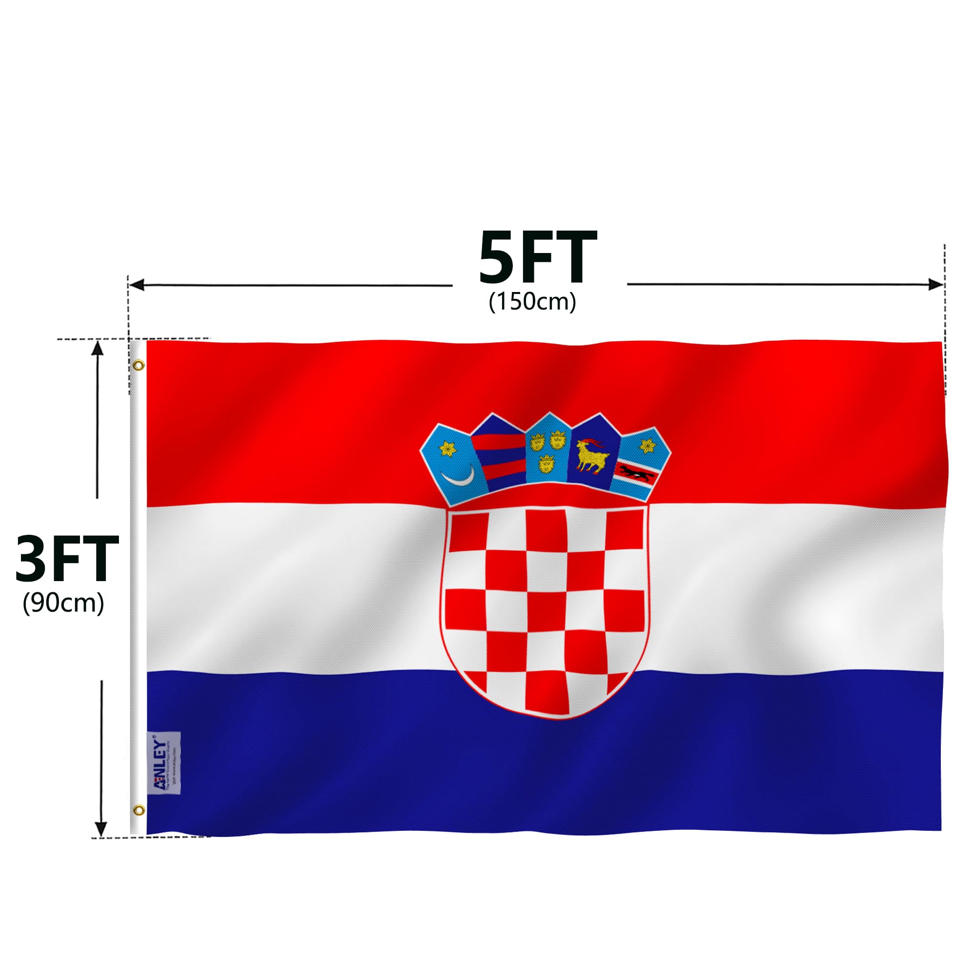 Anley Fly Breeze flag polyester build resists wear during outdoor use.