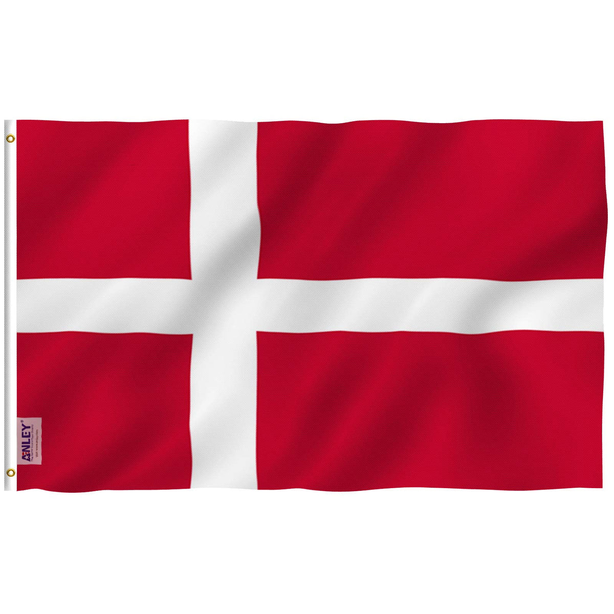 Anley Fly Breeze Denmark flag in bright colors for outdoor display and pride