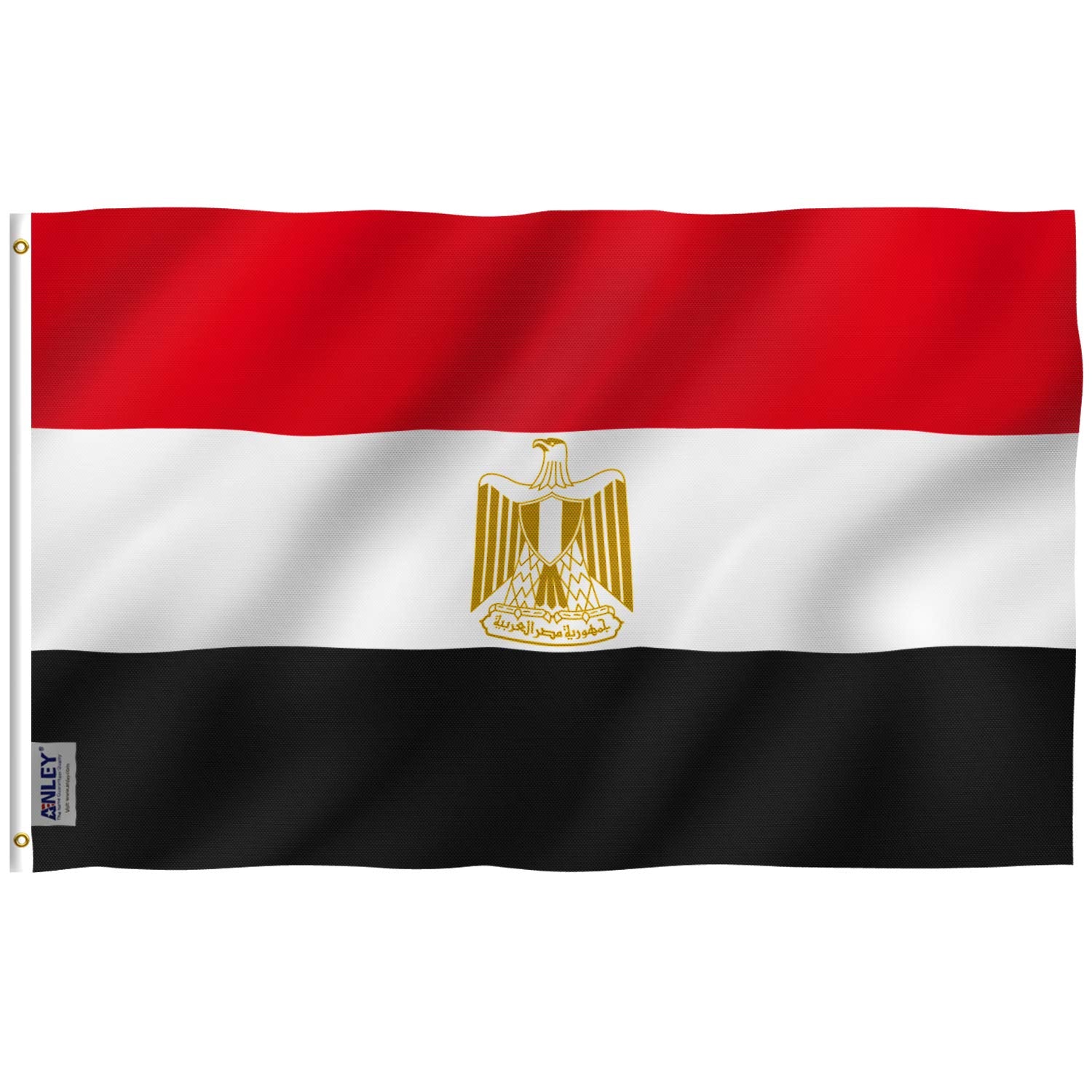 Anley Fly Breeze Egypt flag close-up showing canvas header and vivid, fade-resistant colors.