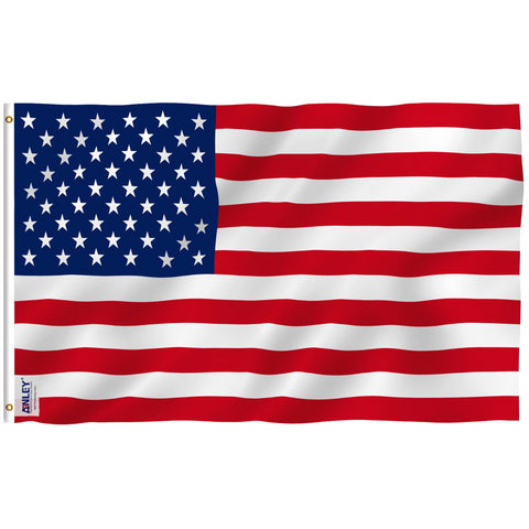 Anley Fly Breeze 4x6 flag with canvas header for durable outdoor display.