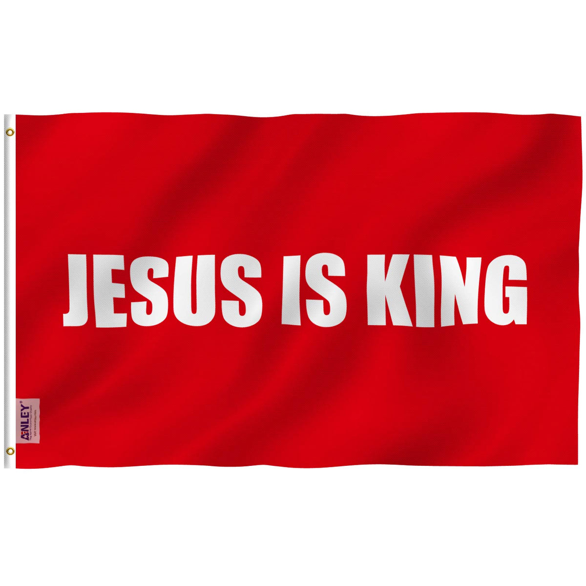 Anley Fly Breeze Jesus is King flag 3x5 with vivid color for outdoor display