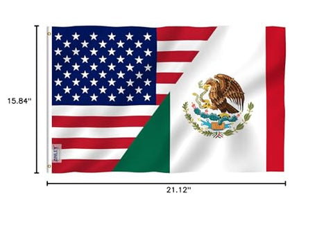 Anley Fly Breeze US MX design flag celebrates friendship outdoors.