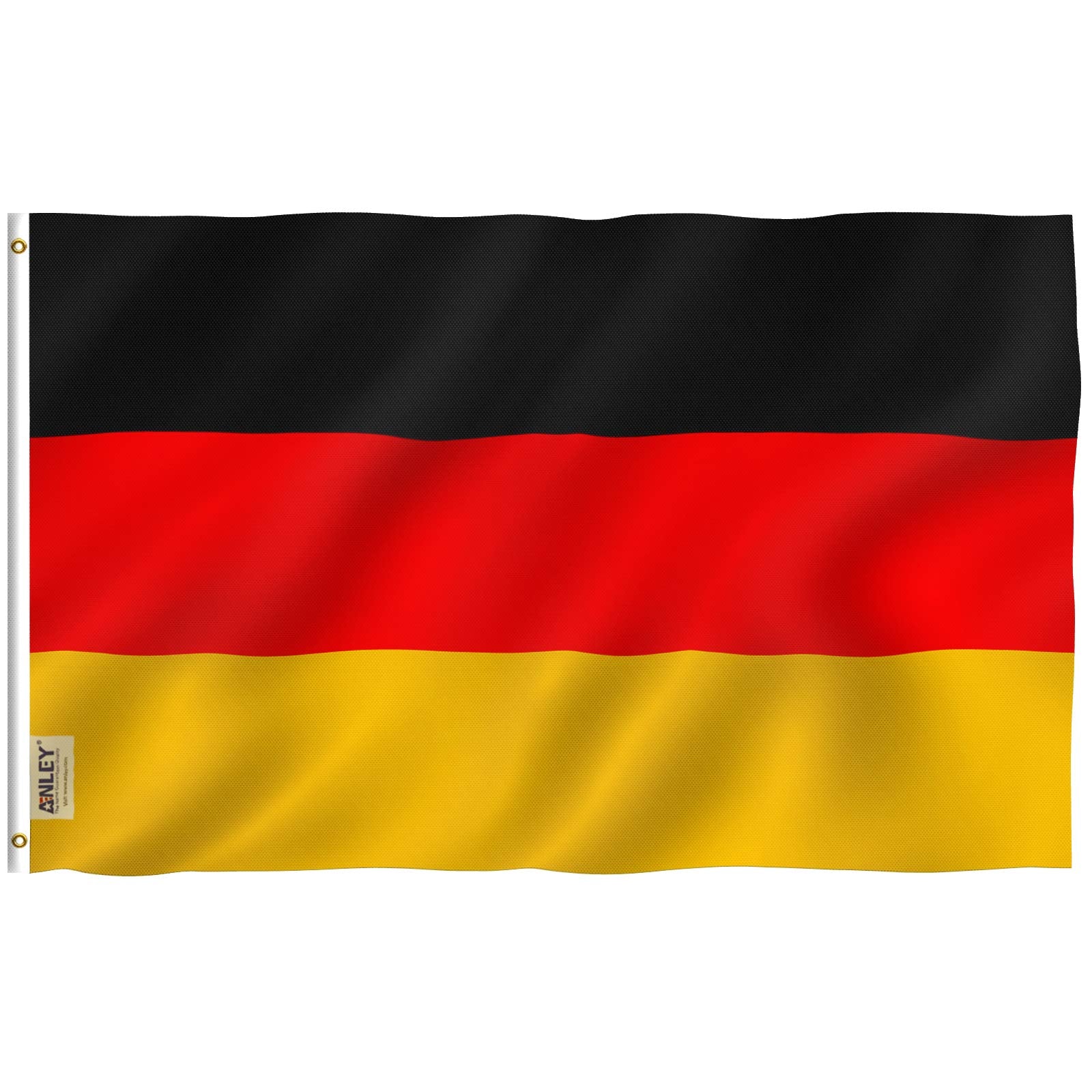 Anley Fly Breeze Germany flag 3x5 showing vivid color for outdoor display.