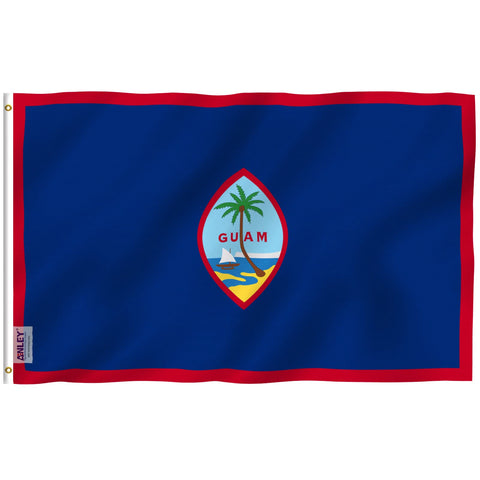 Anley Fly Breeze Guam flag front view with vivid daylight color