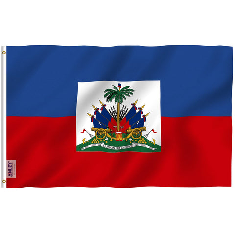 Anley Fly Breeze Haiti flag 3x5 with vivid color for outdoor display.