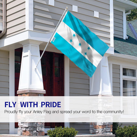 Anley Fly Breeze Honduras flag shows a canvas header for durable mounting.