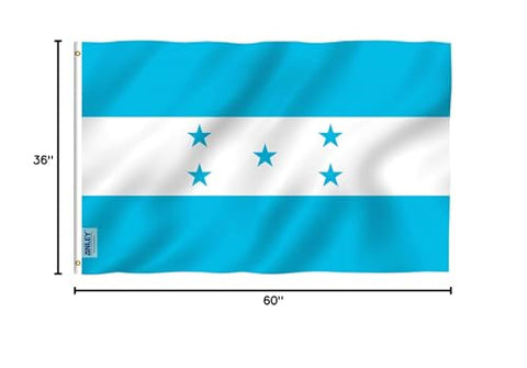 Anley Fly Breeze Honduras flag ready for porch or balcony outdoor display.