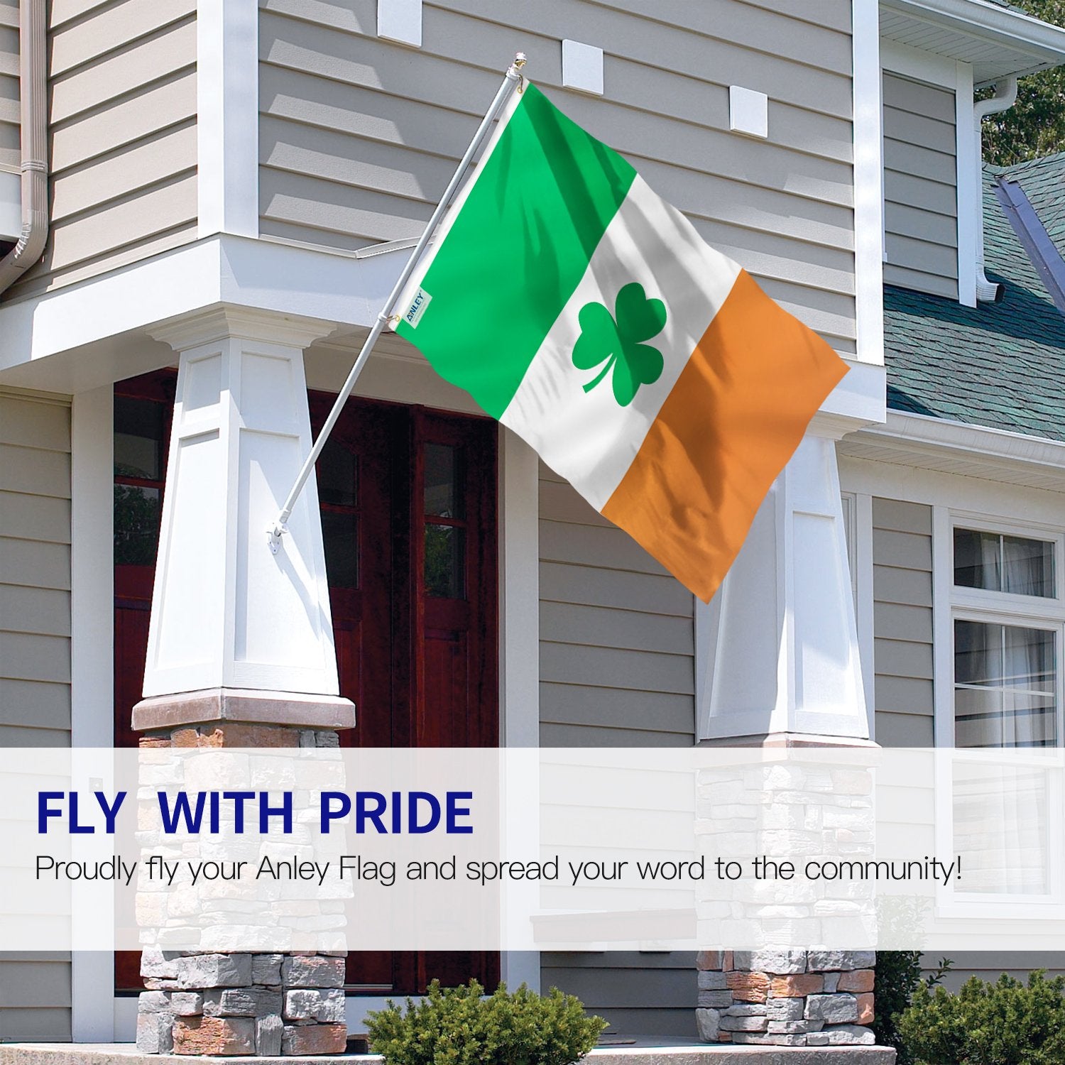 Anley Fly Breeze flag close-up shows double stitching for durable outdoor use