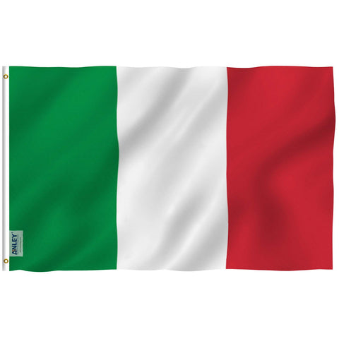 Anley Fly Breeze Italy flag 3x5 displays vivid colors for outdoor display.