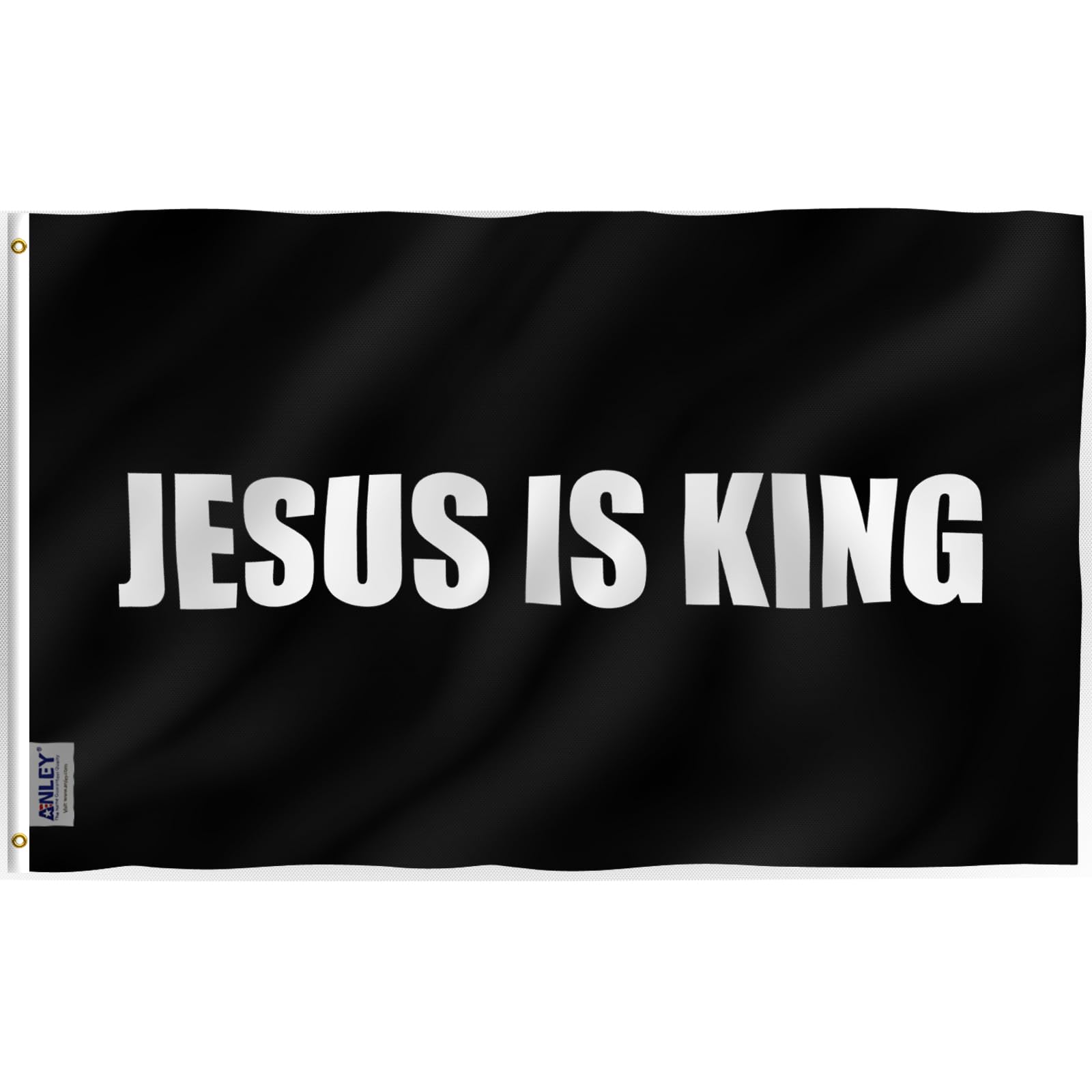 Anley Fly Breeze Jesus is King flag with vibrant color for outdoor display