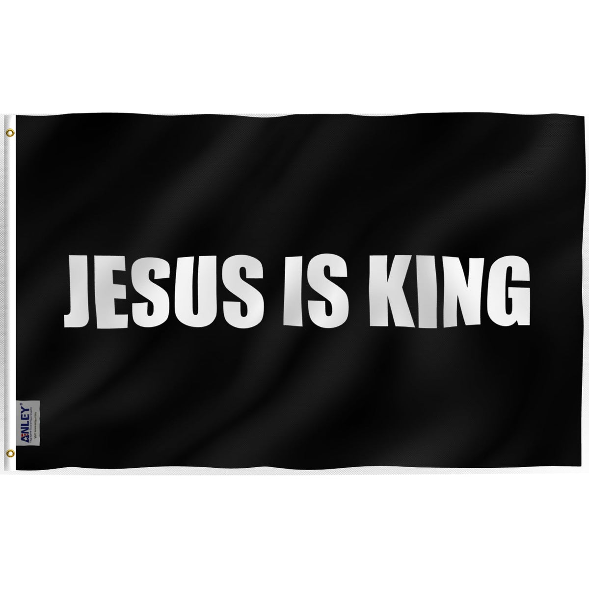 Anley Fly Breeze Jesus is King flag with vibrant color for outdoor display
