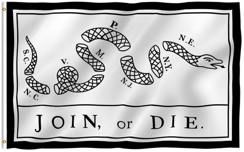 Anley Fly Breeze Join Or Die flag 3x5 in vivid color for outdoor display and fade resistance.