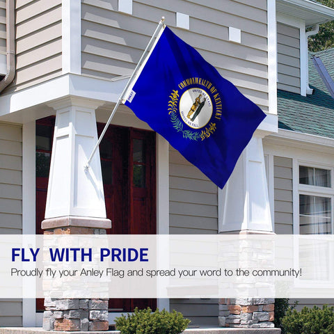 Close up of Anley flag showing durable polyester fabric