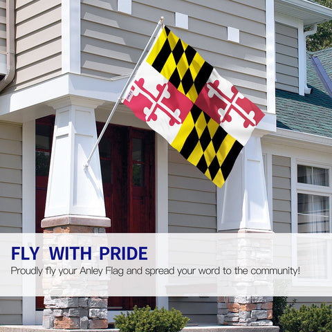 Anley Fly Breeze Maryland flag close-up print shows vivid colors