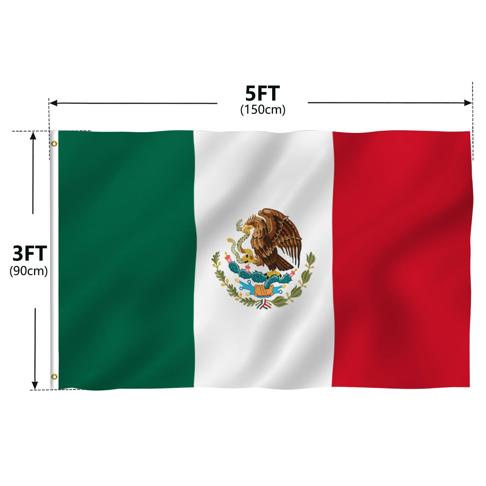 Anley Fly Breeze Mexico flag 3x5ft packaged and ready for setup
