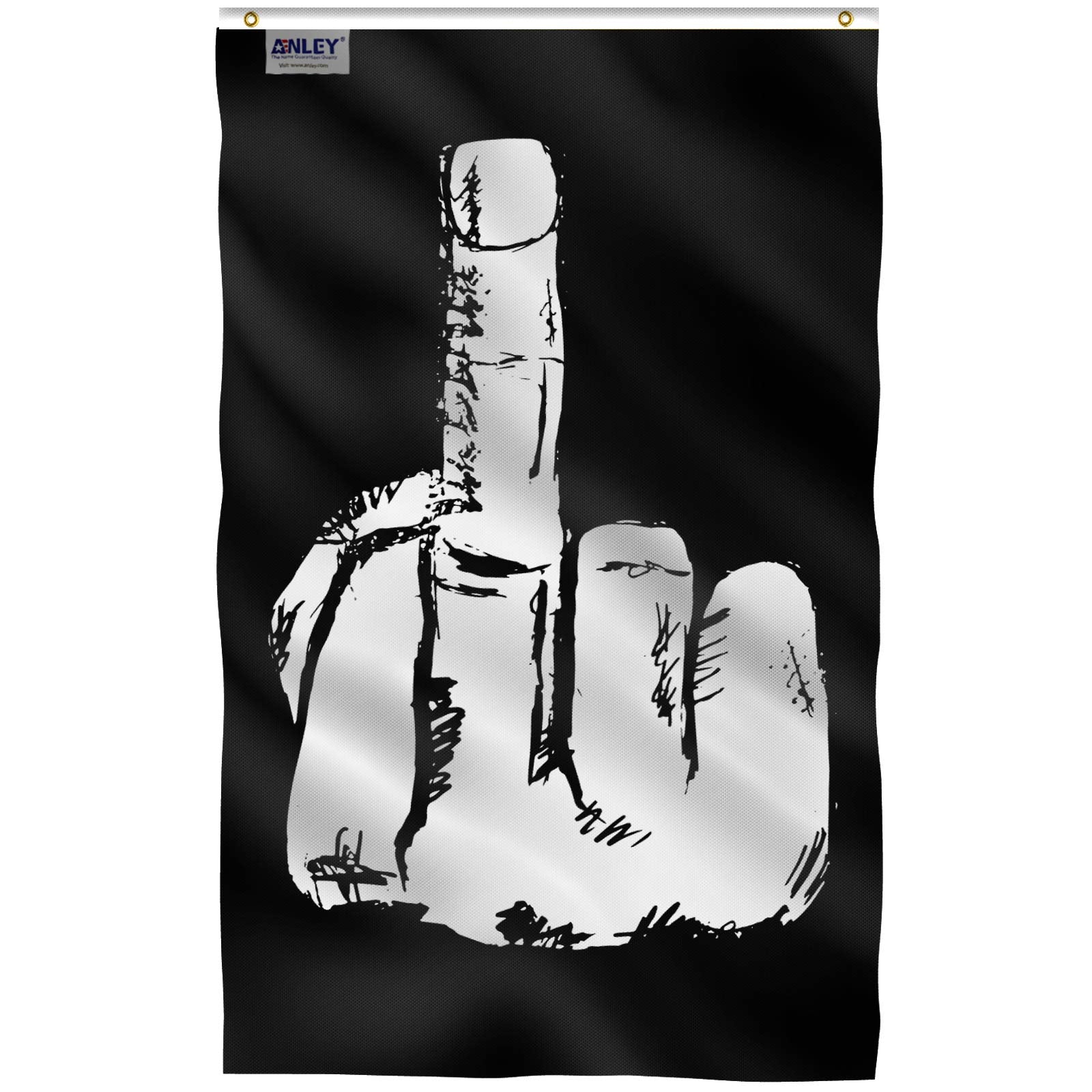 Anley Fly Breeze Middle Finger Flag front view with vibrant outdoor display
