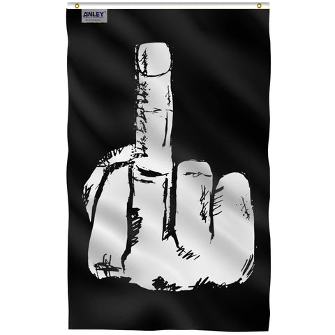 Anley Fly Breeze Middle Finger Flag front view with vibrant outdoor display
