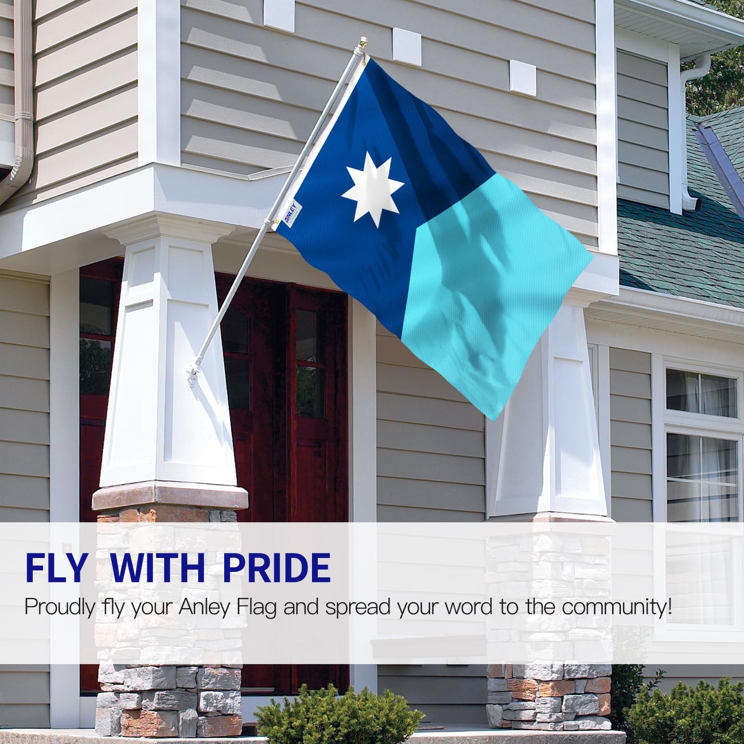 Anley Fly Breeze Minnesota flag 3x5 with double-stitched edge for lasting use.