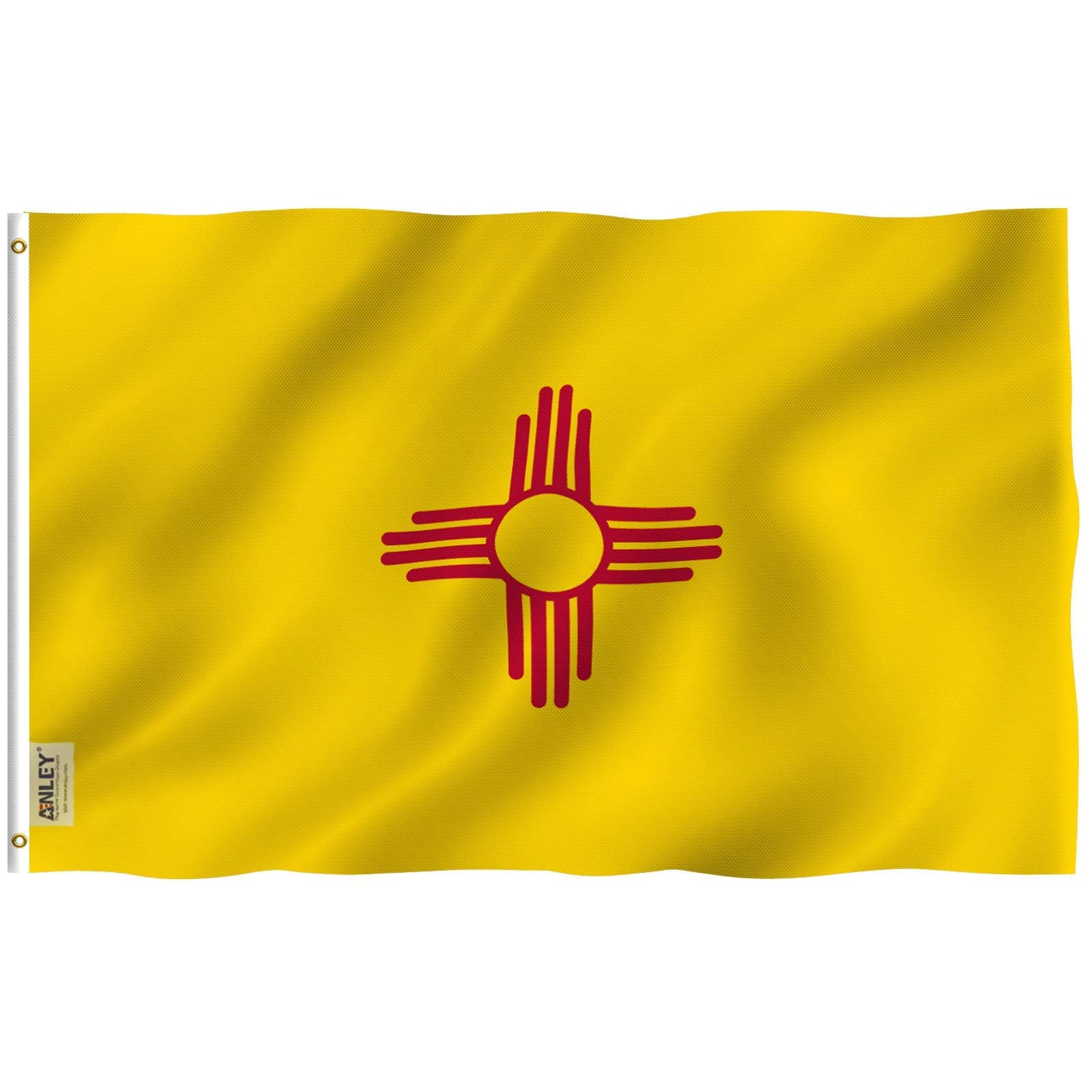 Anley Fly Breeze New Mexico flag front view shows vivid colors for outdoor display